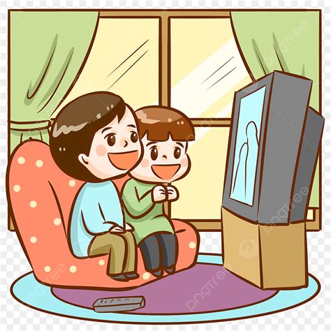 Boy Watching Tv Clipart