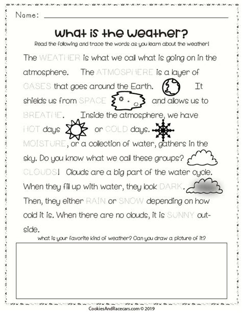 The Weather Worksheet Pack Includes 9 FREE Worksheets Including Weather