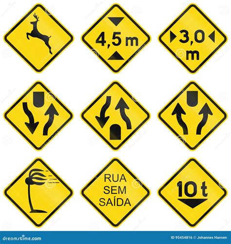 Warning Signs Used In Brazil Stock Illustration Illustration Of