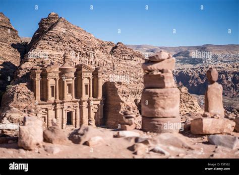 Monastery Petra Jordan Stock Photo Alamy