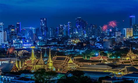 Noite A Cidade Luzes Reflexão Férias Construção Saudação Ásia