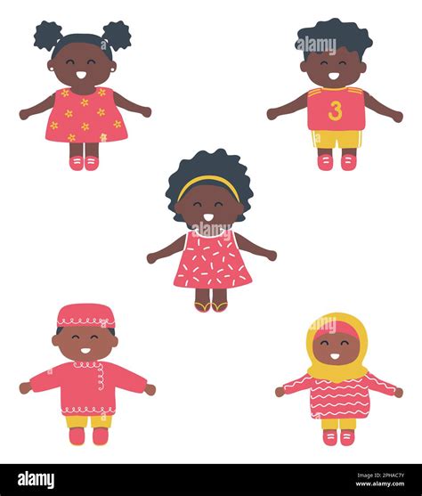 Set Diverse Group Of Baby Girls And Baby Boys Cute Cartoon Characters