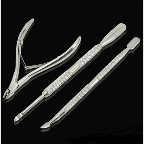 1 Set Stainless Steel Nail Cuticle Spoon Pusher Remover Cutter Nipper