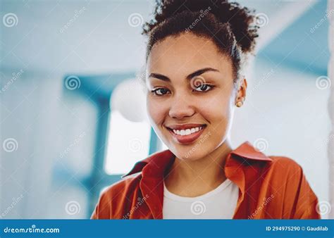 Successful Dark Skinned Woman Enjoying Good Wifi Connection On Mobile