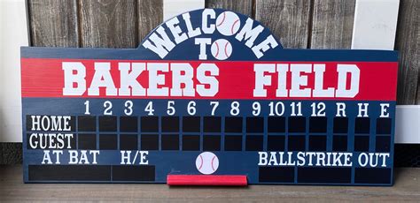 Large Chalkboard Baseball Scoreboard With Chalk Tray Etsy