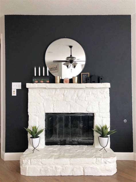 How To Paint A Stone Fireplace Black Margert Duval