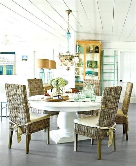 Caribbean furniture brings in beautiful wooden accents and adds depth and contrast. Beach Style Dining Room Set Coastal Dining Room Sets Table ...