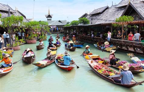 Chợ Nổi Damnoen Saduak ở Thái Lan Air Tour