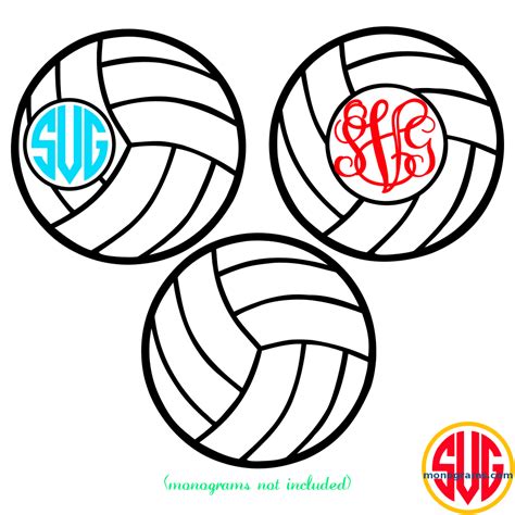 Download Volley Ball Frame for Monograms SVG DXF EPS - SVGmonograms