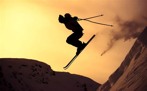 2880x1800 Mountain Skiing Jump Silhouette Macbook Pro Retina