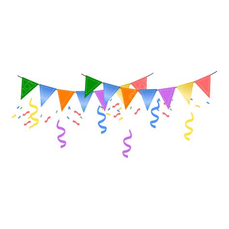 Party Bunting Clipart Vector Party Buntings With Confetti Decoration Party Bunting Flag