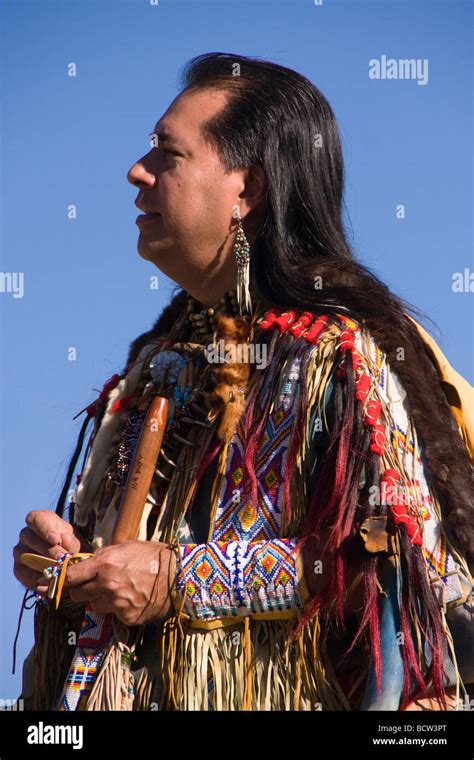 Lakota Man In Traditional Clothing Donner Summit Truckee California