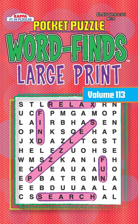 Pocket Puzzle Large Print Word Finds Puzzle Book Word