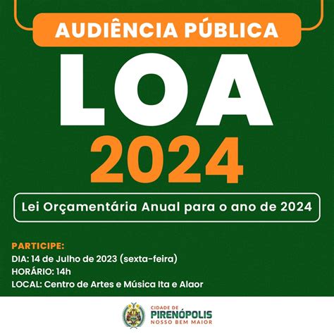 Audiência Pública Loa 2024 Prefeitura Pirenópolis