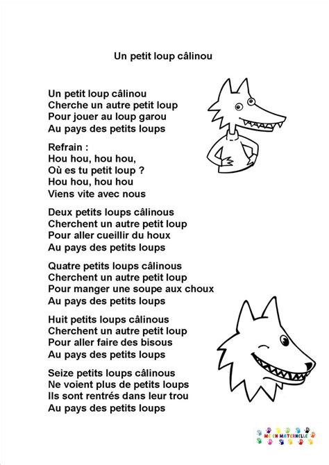Chansons Comptines Page Mc En Maternelle Comptines Petit Loup