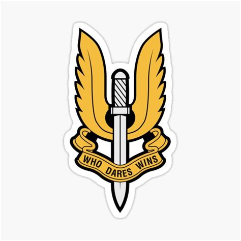 British Army Sas Who Dares Wins Flag Sticker 185 X 13 Cm Collectable