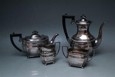A Hallmarked Silver Four Piece Tea And Coffee Service By E H Parkin
