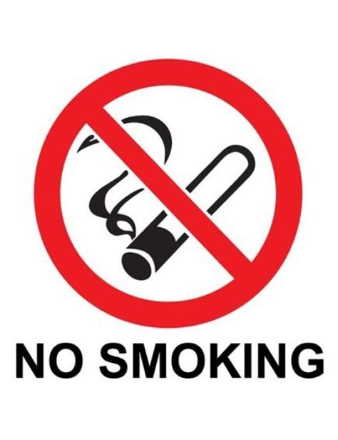 Clearly display rules and regulations for smoking or vapor. No Smoking Warning Symbol Sticker