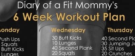 Finding a home based workout plan that is right for you can be challenging. 6 Week No-Gym Home Workout Plan - Diary of a Fit Mommy