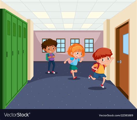 Students Going To Classroom Royalty Free Vector Image