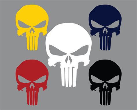 6 Pack The Punisher Skull Vinyl Decal 275 Airsoft