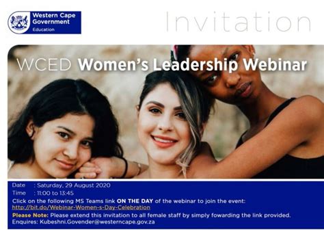 save the date women s leadership webinar western cape education department