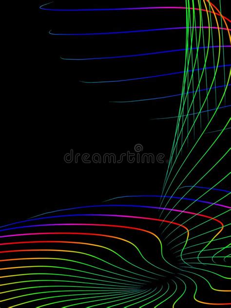Spectrum Color Abstract Background With Original Curved Shapes On A