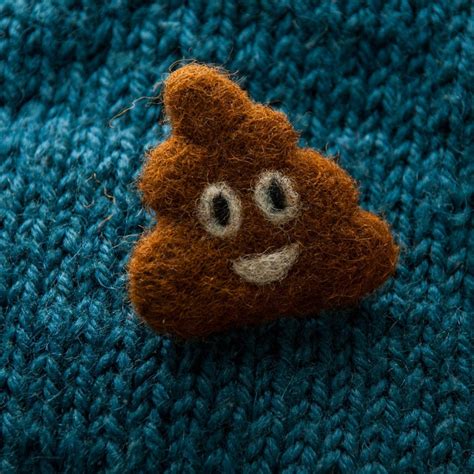 Emoji Poop Button Pin Mini Emoticon Felt Brooch Funny Etsy