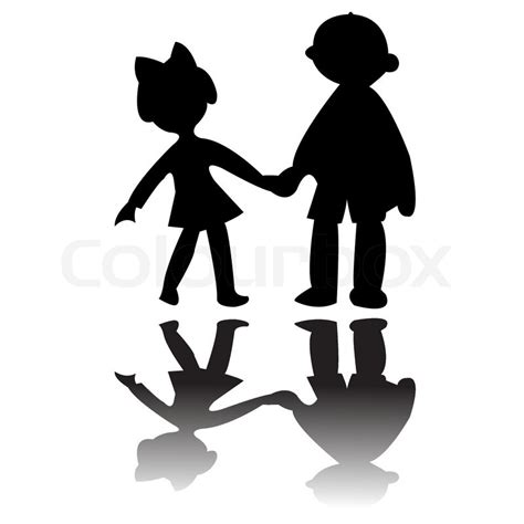 Boy And Girl Silhouettes Stock Vector Colourbox