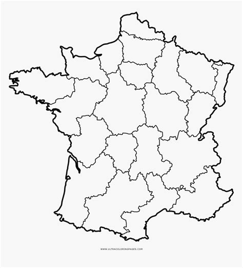 France Map Coloring Page Carte France Régions Png Transparent Png