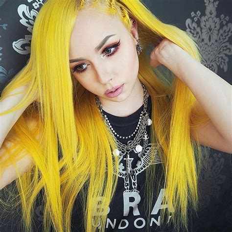 Yellow Firefly Color Straight Lace Front Wigs Neon Hair Vivid Hair