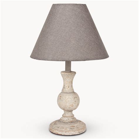Mowbray Light Grey Round Bedside Lamp With Round Grey Shade One World