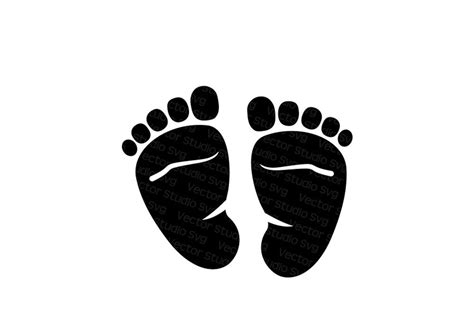 Baby Feet Svg Baby Footprint Silhouette Clipart Cut Files Etsy Uk