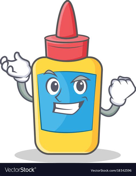 Successful Glue Bottle Character Cartoon Vector Image