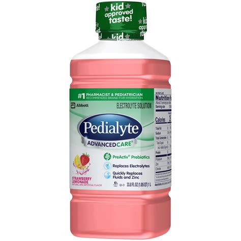 Pedialyte Advanced Care Strawberry Lemonade Electrolyte Solution Drink