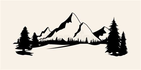 Mountains Vectormountain Range Silhouette Isolated Vector Illustration