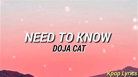 Doja Cat Need To Know Lyrics Youre Exciting Boy Come Find Me