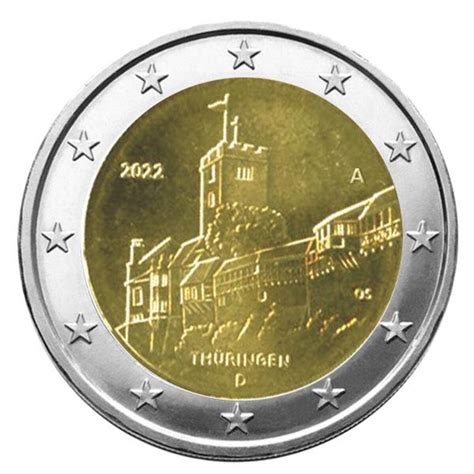 2 Euro Commemorative 2022 Allemagne Chateau De Wartburg La Poste