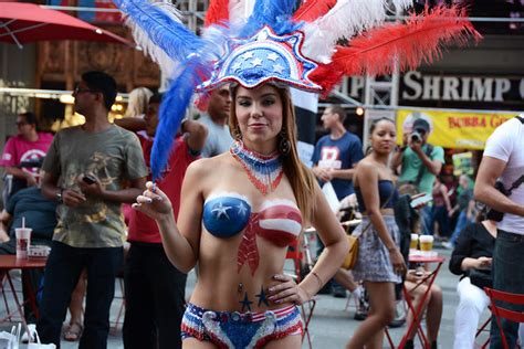 Women In Times Square In Nyc Wearing Only Body Paint Photo Taken Saturday August A