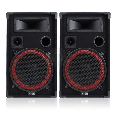 Mega Rave Red Cone Bass 12 2 Way Speakers Home Karaoke Dj Disco Pa