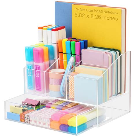 Buy Vitviti Acrylic Desk Organizer Upgraded Clear Pencil Organizer For