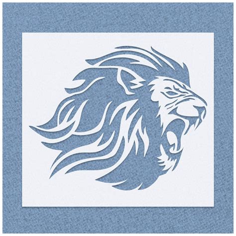Roaring Lion Face Stencil Stencilmonkey