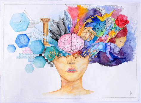 Cerebro Acuarela Portada Arte Cerebro Ilustracion Acuarela Dibujos De