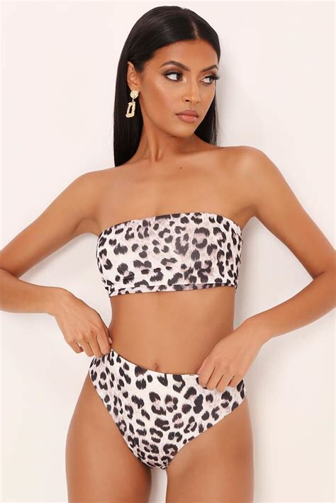 Leopard Print Bandeau Bikini