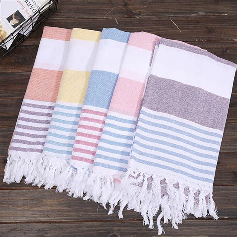 X Cm Turkish Beach Towels For Adults Cotton Stripes Thin Bath