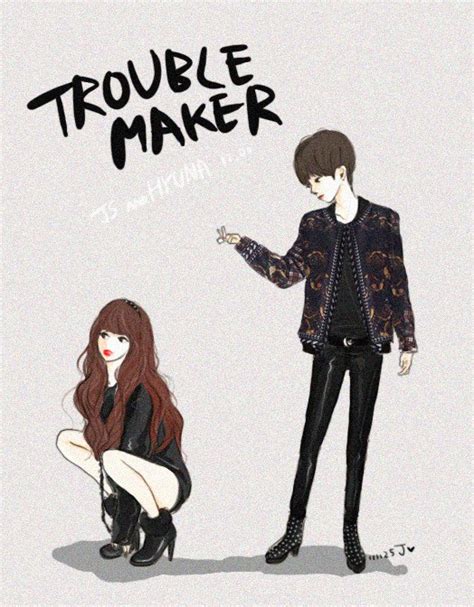 ♥ B2st So Beast ♥ Fanarts Hyunseung And Hyuna Trouble Maker Cover