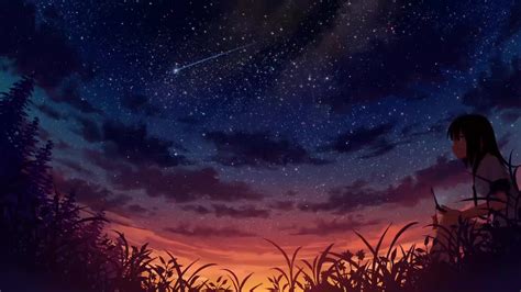 Anime Night Sky Wallpaper