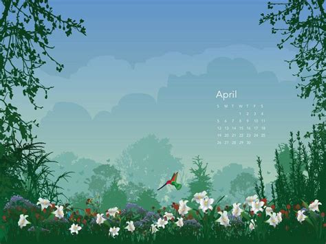 April 2015 Framed Wallpaper Desktop Calendar Wallpaper