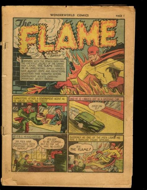 Wonderworld Comics 20 Fox Features Golden Age Comic Book Flame Patty