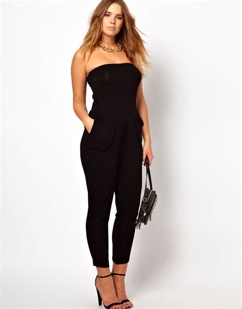 black strapless jumpsuits